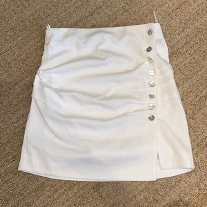 White with pearl buttons skirt